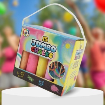 Кольорова крейда для асфальту JUMBO для малювання 15 шт.