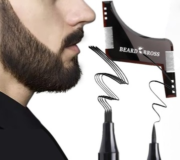 Wypełniacz ołówek kredka do konturu brody Beard Bross pełna broda czarny