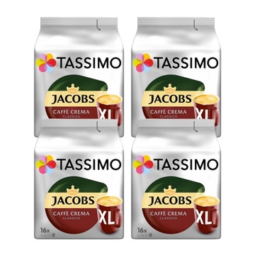 4x Kapsułki do ekspresu TASSIMO Jacobs Caffe Crema Classico XL 16 szt