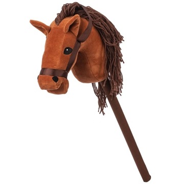 ПЛЮШЕВАЯ ГОЛОВА ЛОШАДИ НА ПАЛКЕ СО ЗВУКОВОЙ ИГРУШКОЙ-ЛОШАДЬЮ С ГРИВОЙ ДЛЯ ХОББИ