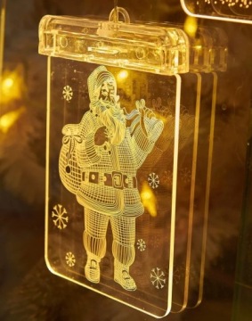 3D СВЕТОДИОДНЫЕ ВИТРАЖИ РОЖДЕСТВЕНСКИЕ ОГНИ Санта-Клаус