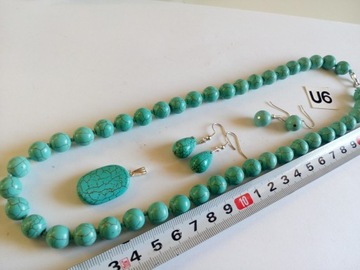 PIK 2196 Бусины HOWLIT БИРЮЗОВЫЕ, длина 50 см.