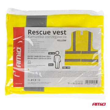 Желтый светоотражающий жилет XXXL с сертификатом AMIO-03935