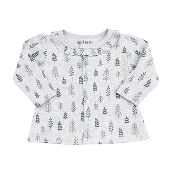 Kaftan szary w gałązki bawełna organiczna 50