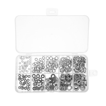300Pcs Stainless Steel Lock and Flat Washer Assort
