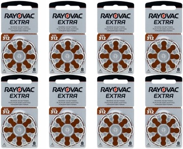 Baterie Słuchowe RAYOVAC 312 PR41 ZincAir do aparatów słuchowych 60 +4szt.
