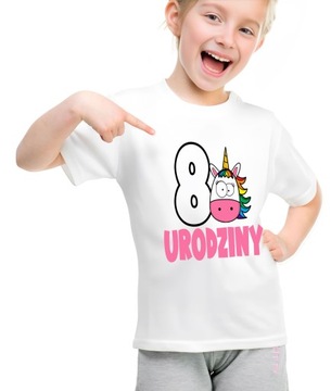 T-shirt Koszulka urodzinowa 8 Urodziny Jednorożec