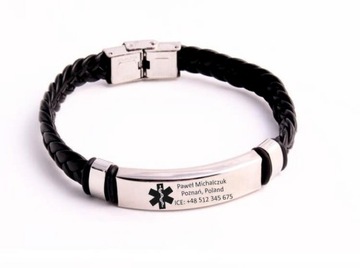 Медицинский браслет с гравировкой