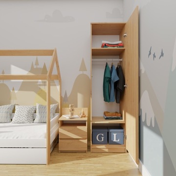 ГАРДЕРОБ ДВЕРИ ГАРДЕРОБА ПОЛКИ SD-50 ДУБ АРТИЗАН