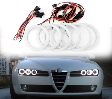 RINGY LED COTTON BÍLÉ ANGLIE EYES ALFA ROMEO 159 2X85MM 2X90MM 2X 95MM