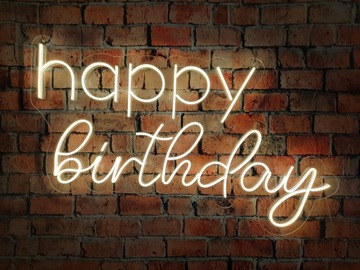 С ДНЕМ РОЖДЕНИЯ неоновая вывеска