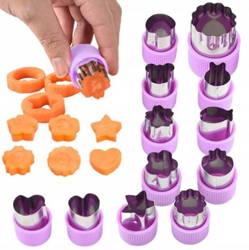 12 el. WYKRAWACZE DO WARZYW OWOCÓW CIASTEK KANAPEK FOREMKI