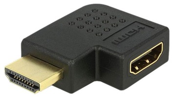 Adapter HDMI wt - HDMI gn (90°) Lewostronny