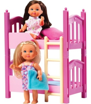 LALKA EVI LOVE PIĘTROWE ŁÓŻKO ROKŁADANE 2 LALKI