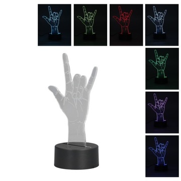 Język migowy 3D Kocham cię lampka nocna