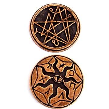 ZESTAW 12 CTHULHU METALOWYCH MONET LARP RPG