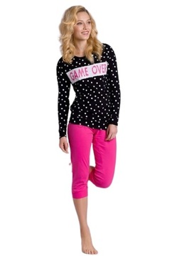 Piżama Envie Punti XL; black/pink