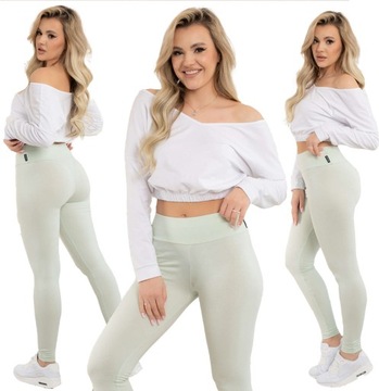 LEGGINSY DAMSKIE WYSOKI STAN GETRY SPODNIE XXL