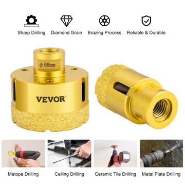 Алмазная коронка VEVOR, лезвие 20-68 мм