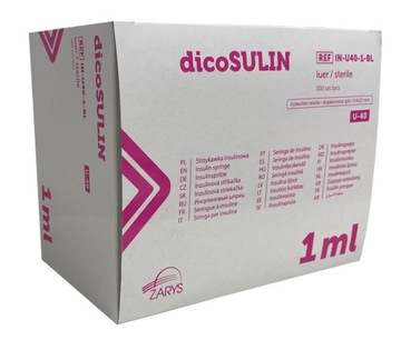 STRZYKAWKI dicoSULIN strzykawka INSULINOWA U-40