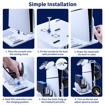 Многофункциональная охлаждающая подставка для консоли PS5 Slim Disc/Digital