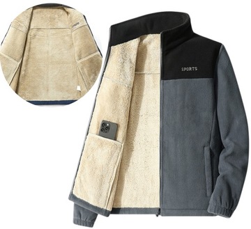 Bluza MĘSKA CIEPŁA BLUZA POLAR OCIEPLANE ROZPINANY-933 rozmiar L