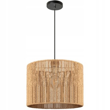 LAMPA WISZĄCA BOHO NATURALNA BRĄZ BRĄZOWA SZNUREK JUTOWY 30CM