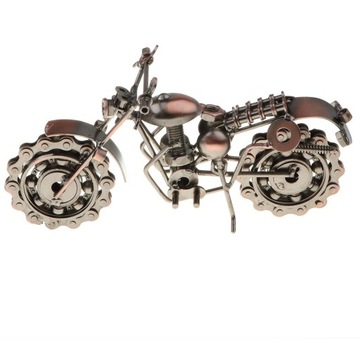 Vintage motocykl rzeźba Diecast Model Art Craft brąz