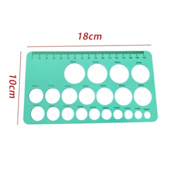 Ниппельные линейки для измерения размеров фланцев. Моющийся, мягкий, зеленый.