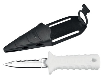 Нож для дайвинга SEAC Samurai Evo из закаленной нержавеющей стали белого цвета.