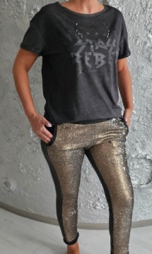 ПОЖАЛУЙСТА, итальянский спортивный костюм с пайетками, размер XL