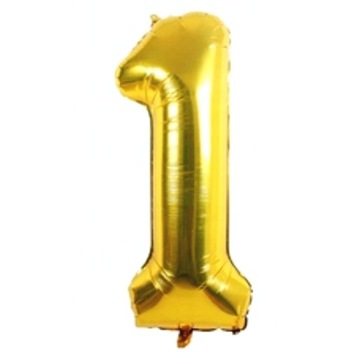 BALON FOLIOWY CYFRA 1 ZŁOTY URODZINY 40cm