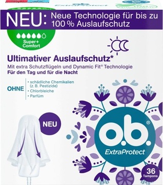 OB EXTRA PROTECT TAMPONY SUPER + COMF DZIEŃ NOC 36