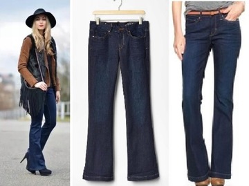 GAP 1969 Jeansowe SZWEDY KULOTY denim szerokie granatowe dżinsy 25