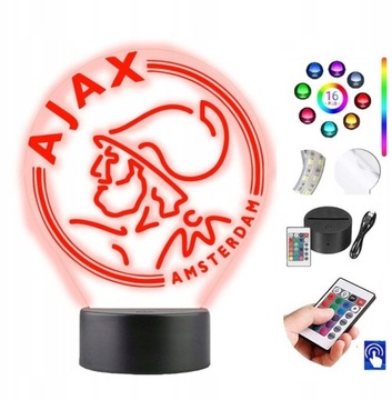 Lampka Nocna Ajax Amsterdam 16 kolorów LED PLEXIDO