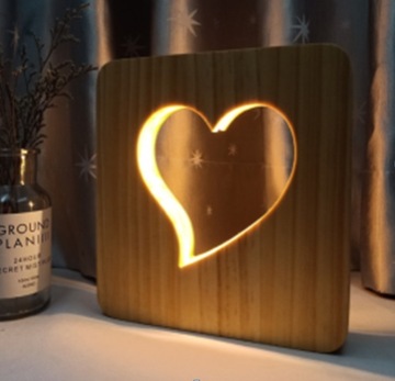 Деревянный светодиодный ночник Dog Paw HIT