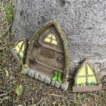 Сказочная дверь и окно для украшения ствола дерева,