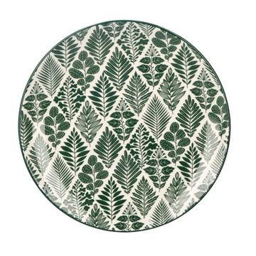 TALERZ DESEROWY BOHO ZIELONY LIŚCIE 19CM