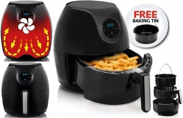 Supernowoczesna CYFROWA FRYTKOWNICA beztłuszczowa AIRFRYER 5,2L PROGRAMY