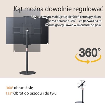 Регулируемый по высоте держатель для планшета и телефона, металлическая подставка для планшета, вращающаяся на 360°.