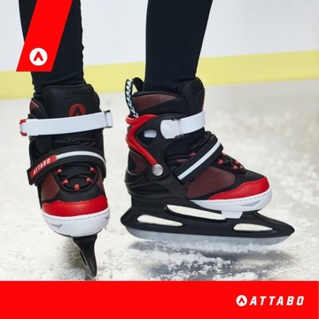 Детские коньки ATTABO Boy черный/красный 31-36 EU