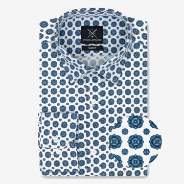 Koszula męska we wzory Slim Fit PAKO LORENTE r. S