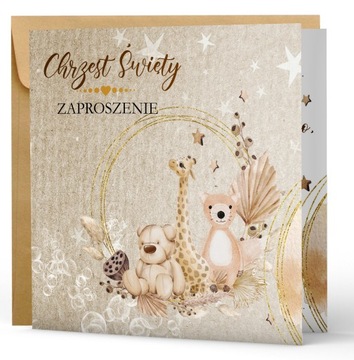 ZAPROSZENIA na chrzest PAPIER PERŁOWY + koperta