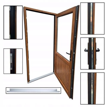 ВНЕШНИЕ МАГАЗИНСКИЕ ДВЕРИ ПВХ 100/200 ОРЕХ