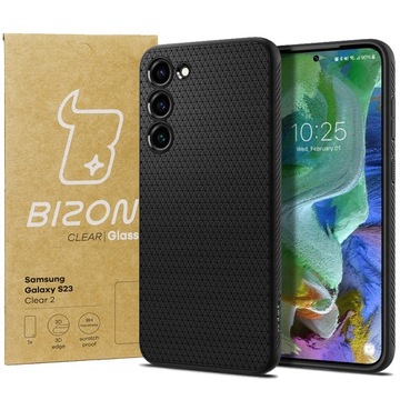 Etui + szkło do Galaxy S23, Spigen, Bizon, zestaw