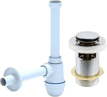 KOREK KLIK-KLAK DO UMYWALKI REGULOWANY + SYFON BUTELKOWY FI 32 MM