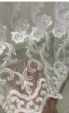 MARKIZETA TURECKA KWIATY ESY SZKŁO BOGATY HAFT SIATECZKA NOWOCZESNA GLAMOUR