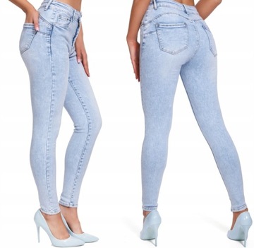Spodnie jeans PUSH UP wysoki stan JASNE M.Sara 29