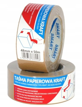 TAŚMA PAKOWA KLEJĄCA PAPIEROWA KRAFT SOLVET 48/50