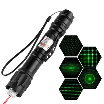 ZIELONY WSKAŹNIK LASEROWY ZE ALUMINUM 16X2,8CM WODOSZCZELNA FUNKCJA PAMIĘCI